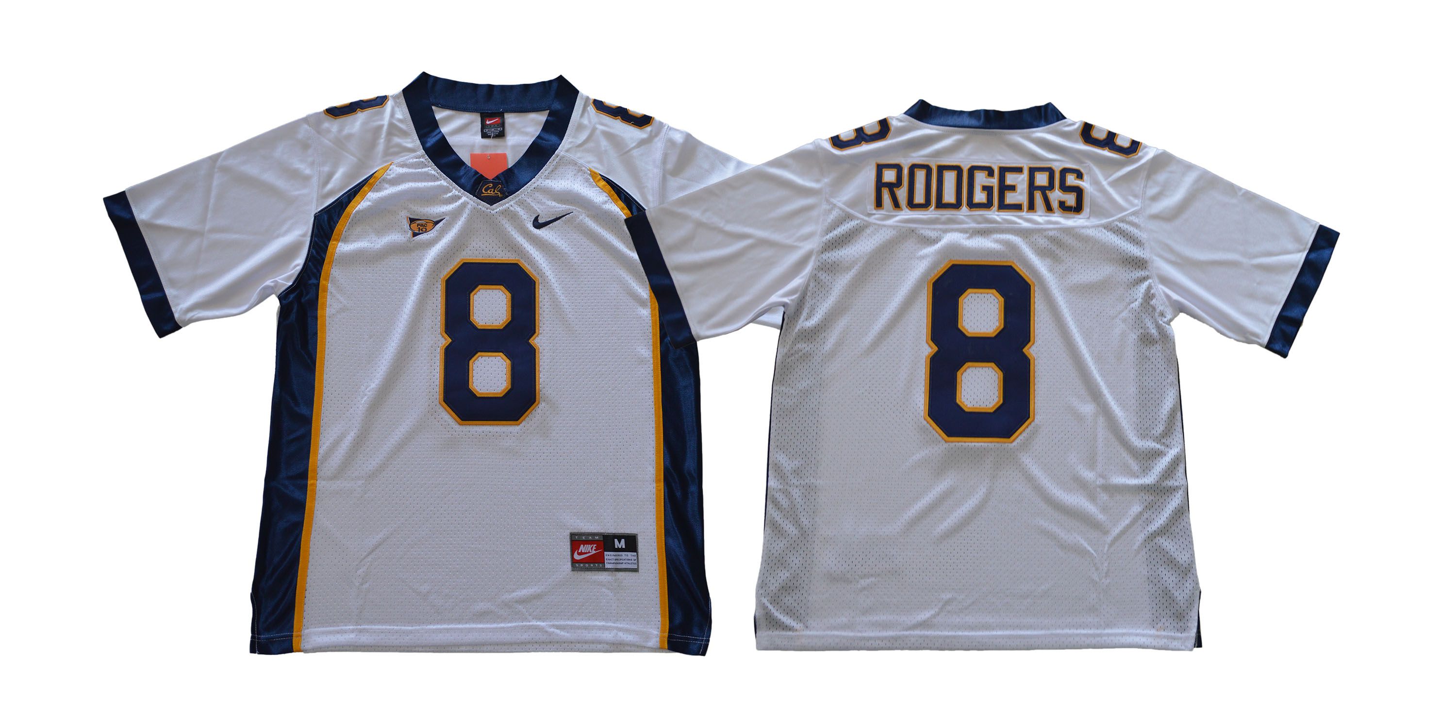 Men California Golden Bears 8 Rodgers White Nike NCAA Jerseys